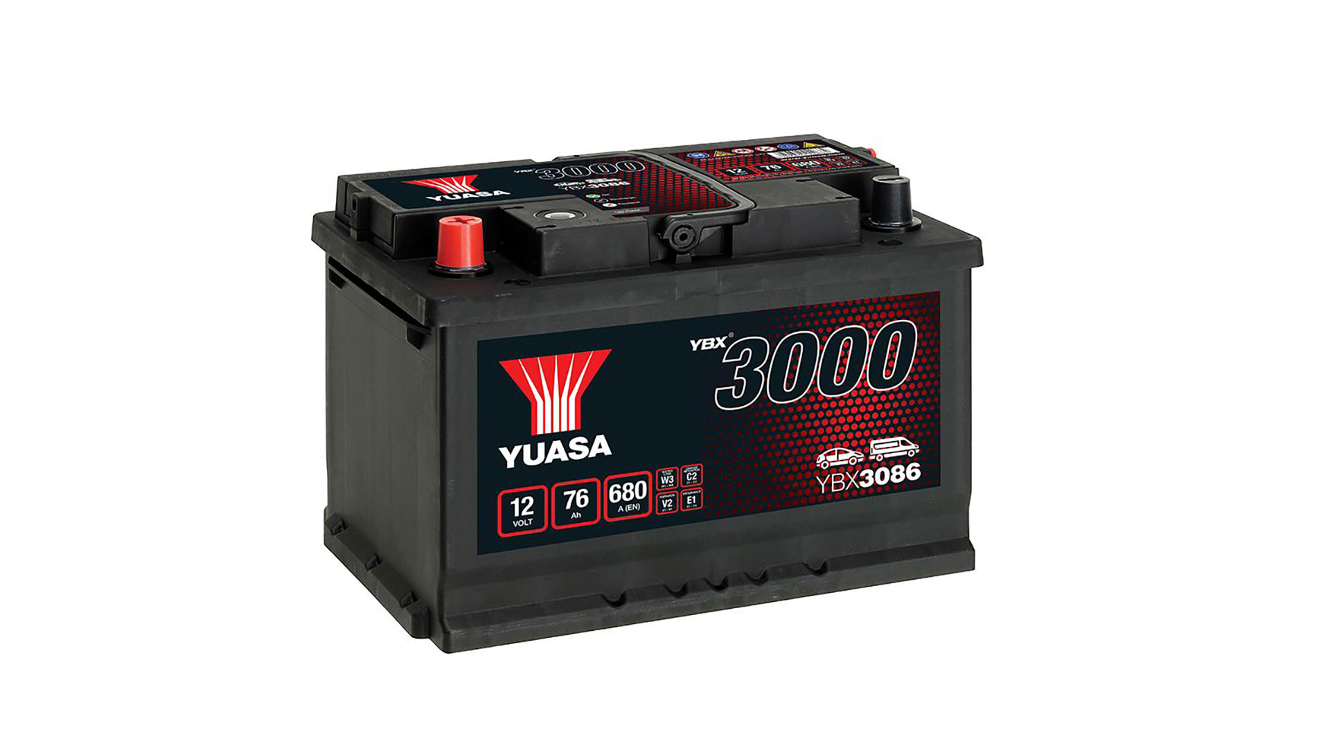  YBX3086 12V 76Ah 680A Yuasa SMF Battery 