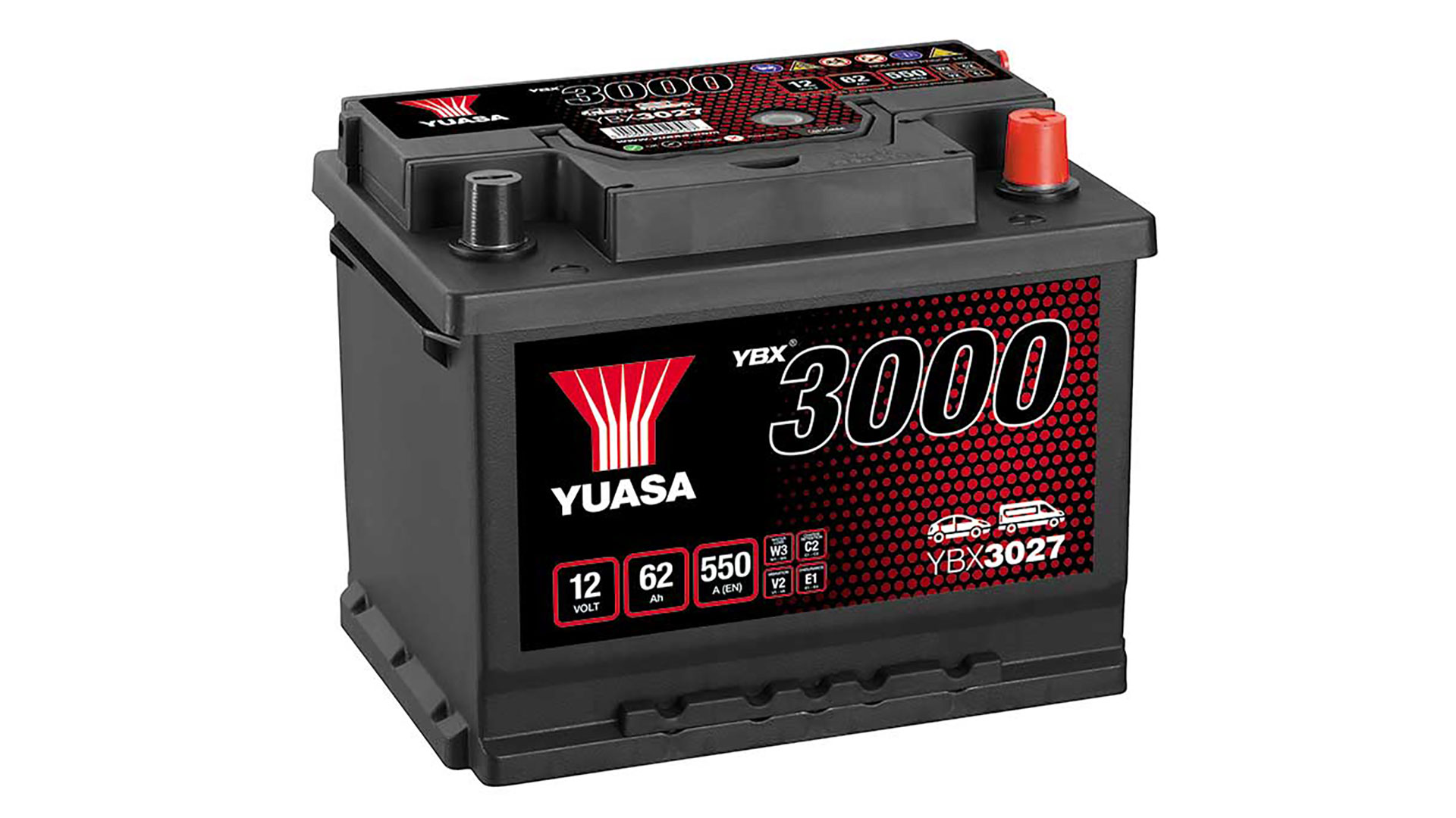  YBX3027 12V 62Ah 550A Yuasa SMF Battery 