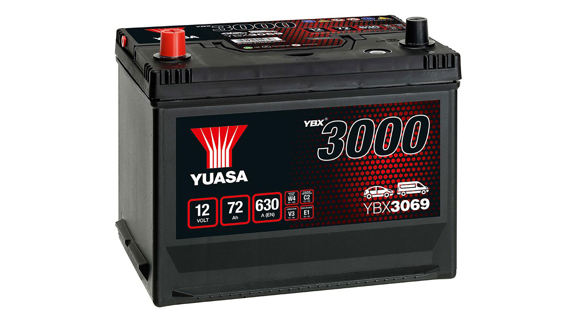  YBX3069 12V 72Ah 630A Yuasa SMF Battery 