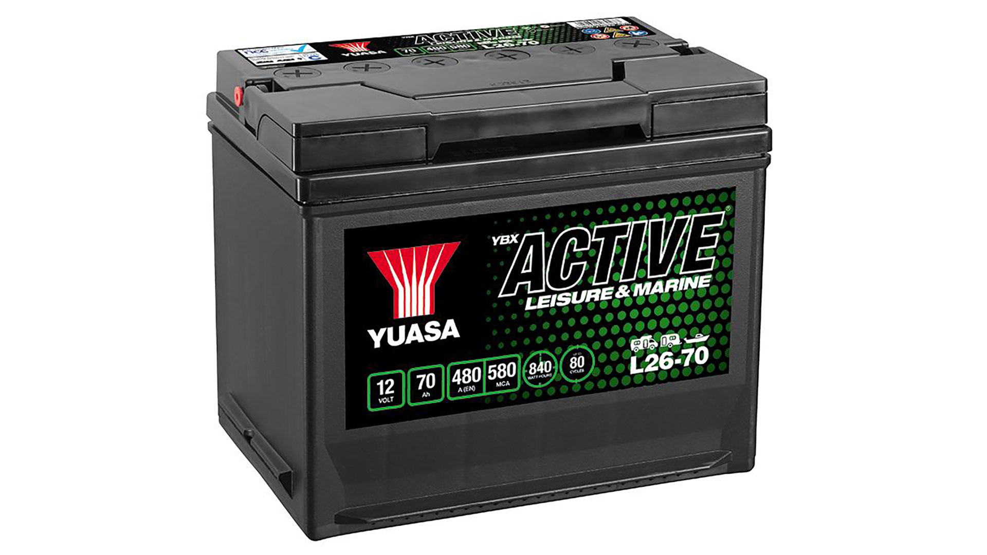  YBX Active Leisure & Marine Battery 12V 70Ah 480A 