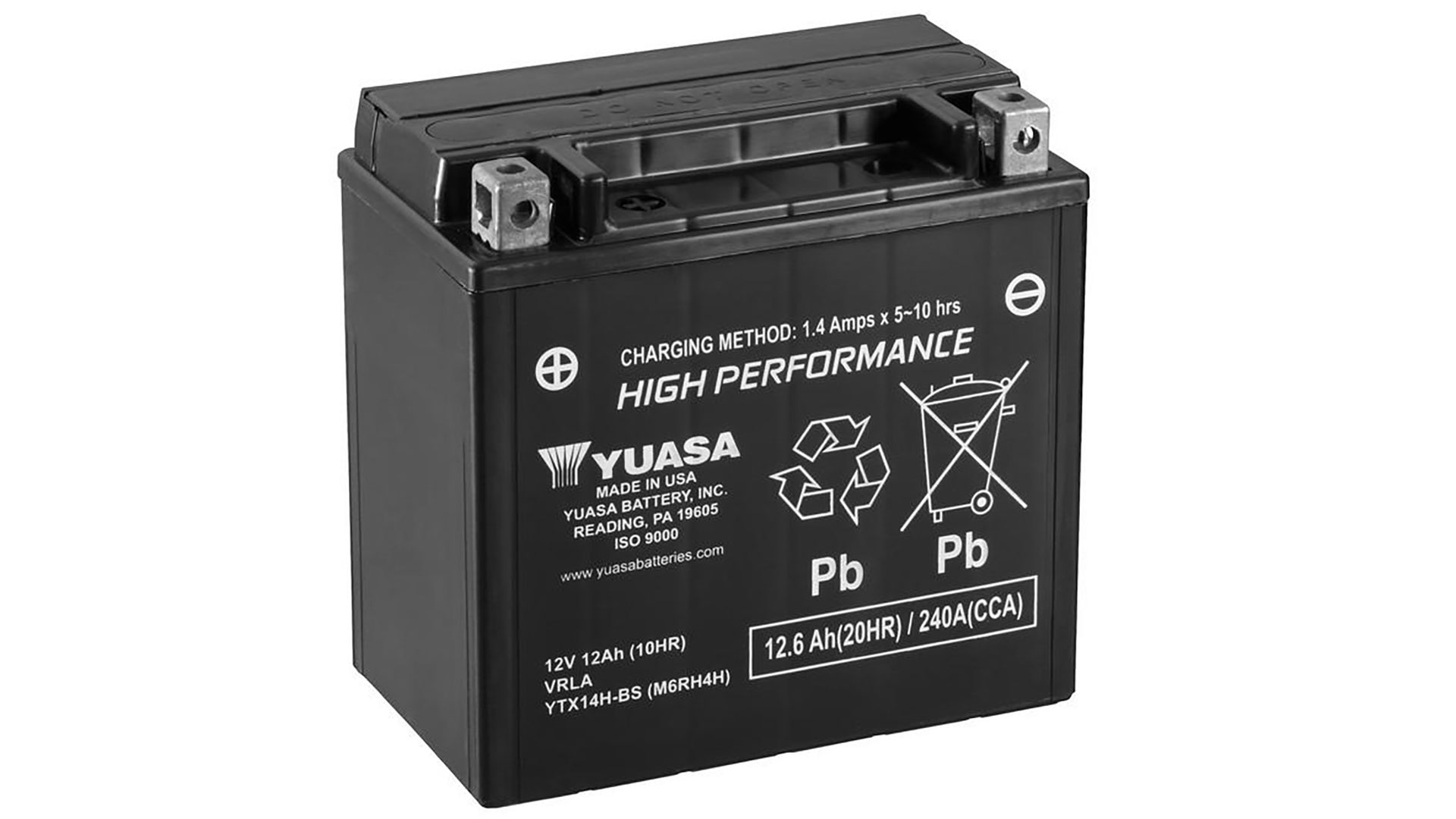  YTX14H-BS (CP) 12V Yuasa High Performance MF VRLA Battery 