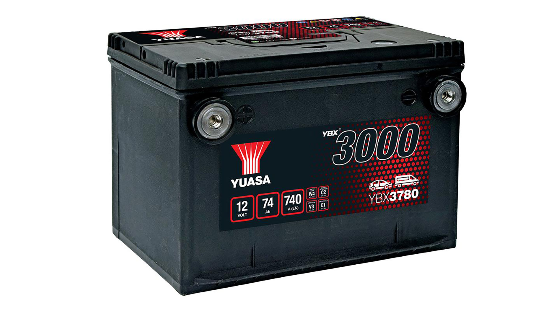  YBX3780 12V 74Ah 740A Yuasa SMF Battery 
