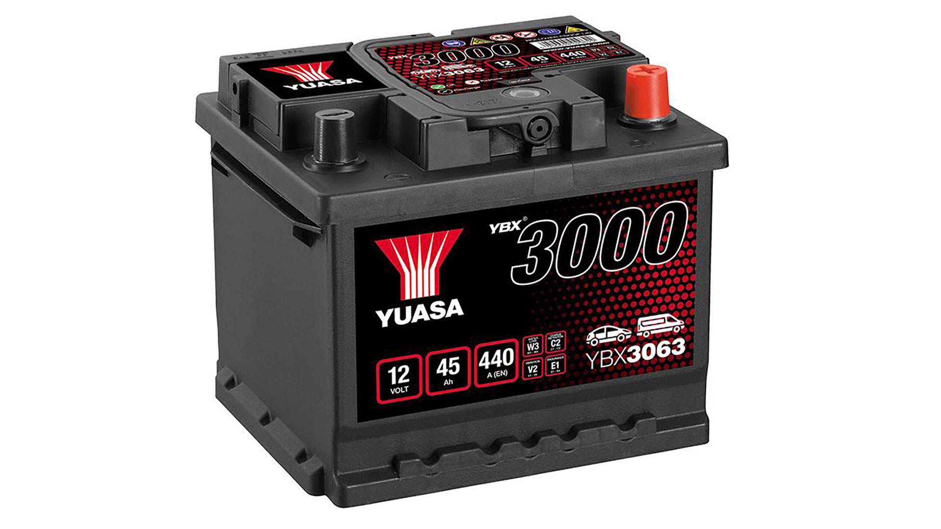  YBX3063 12V 45Ah 440A Yuasa SMF Battery 