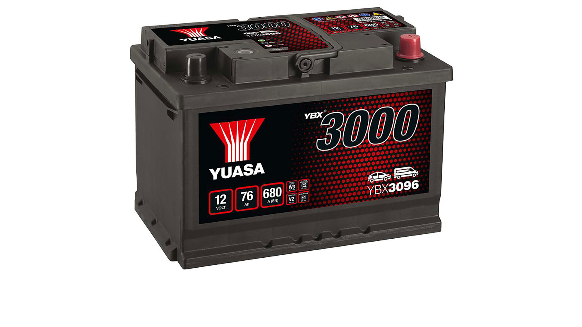  YBX3096 12V 76Ah 680A Yuasa SMF Battery 