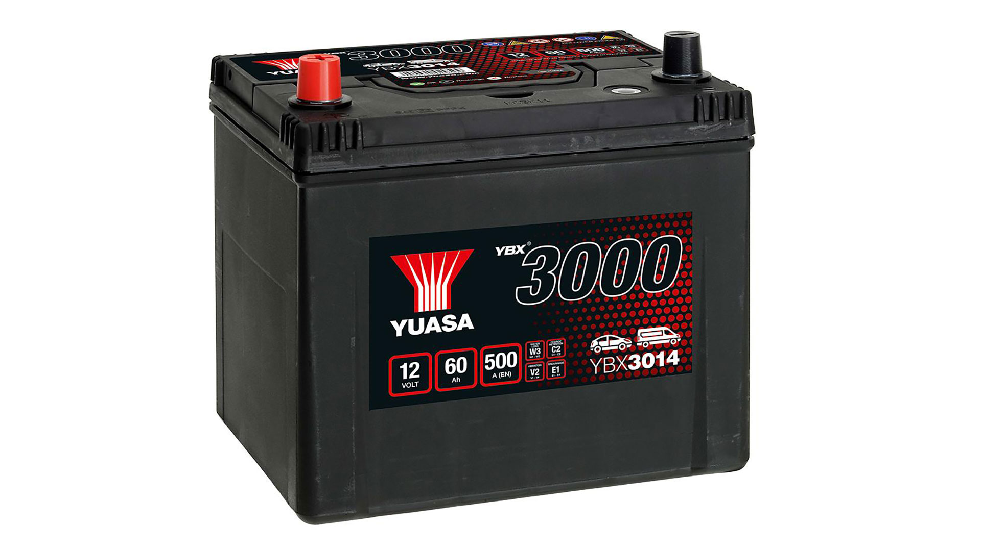 YBX3014 12V 60Ah 500A Yuasa SMF Battery