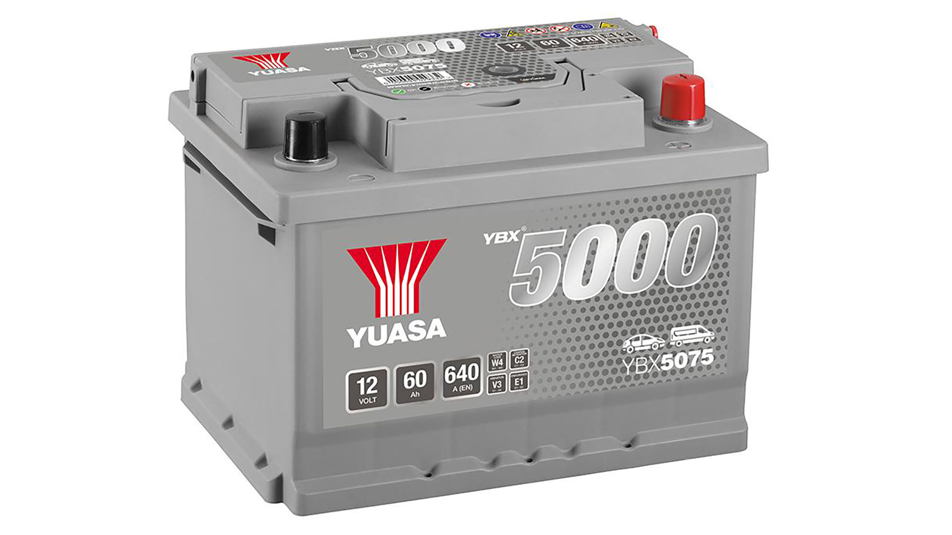 YBX5075 12V 60Ah 640A Yuasa Silver High Performance Battery