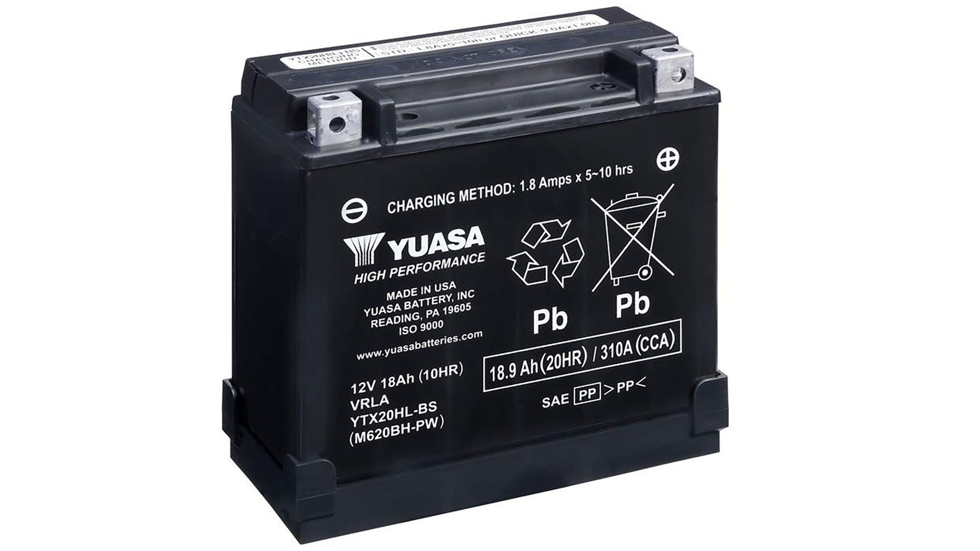 YTX20HL-BS-PW(CP) 12V Yuasa High Performance MF VRLA Battery