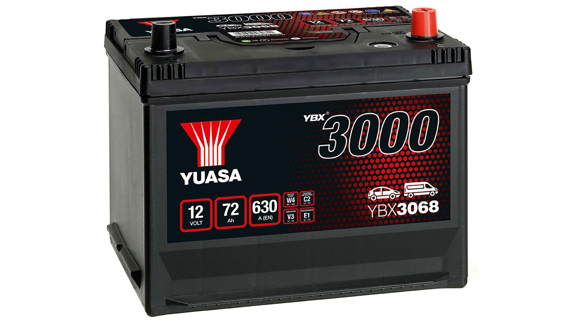  YBX3068 12V 72Ah 630A Yuasa SMF Battery 