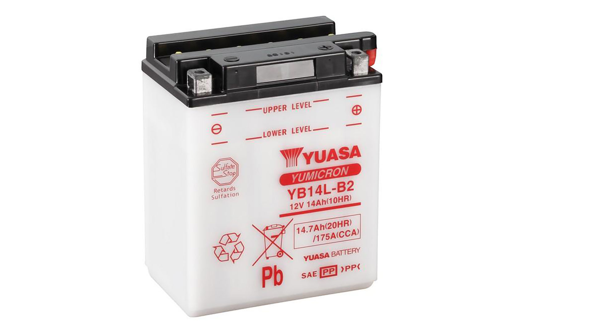  YB14L-B2 (CP) 12V Yuasa YuMicron Battery 