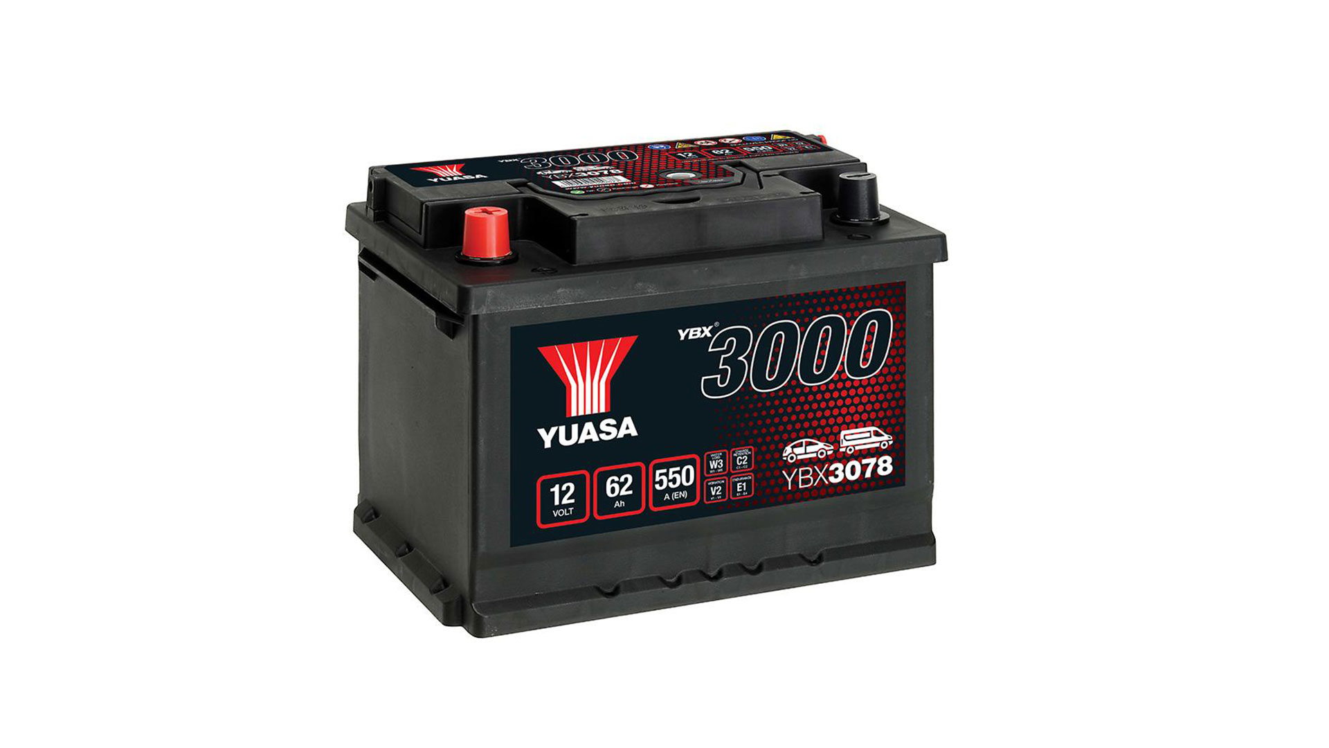  YBX3078 12V 62Ah 550A Yuasa SMF Battery 