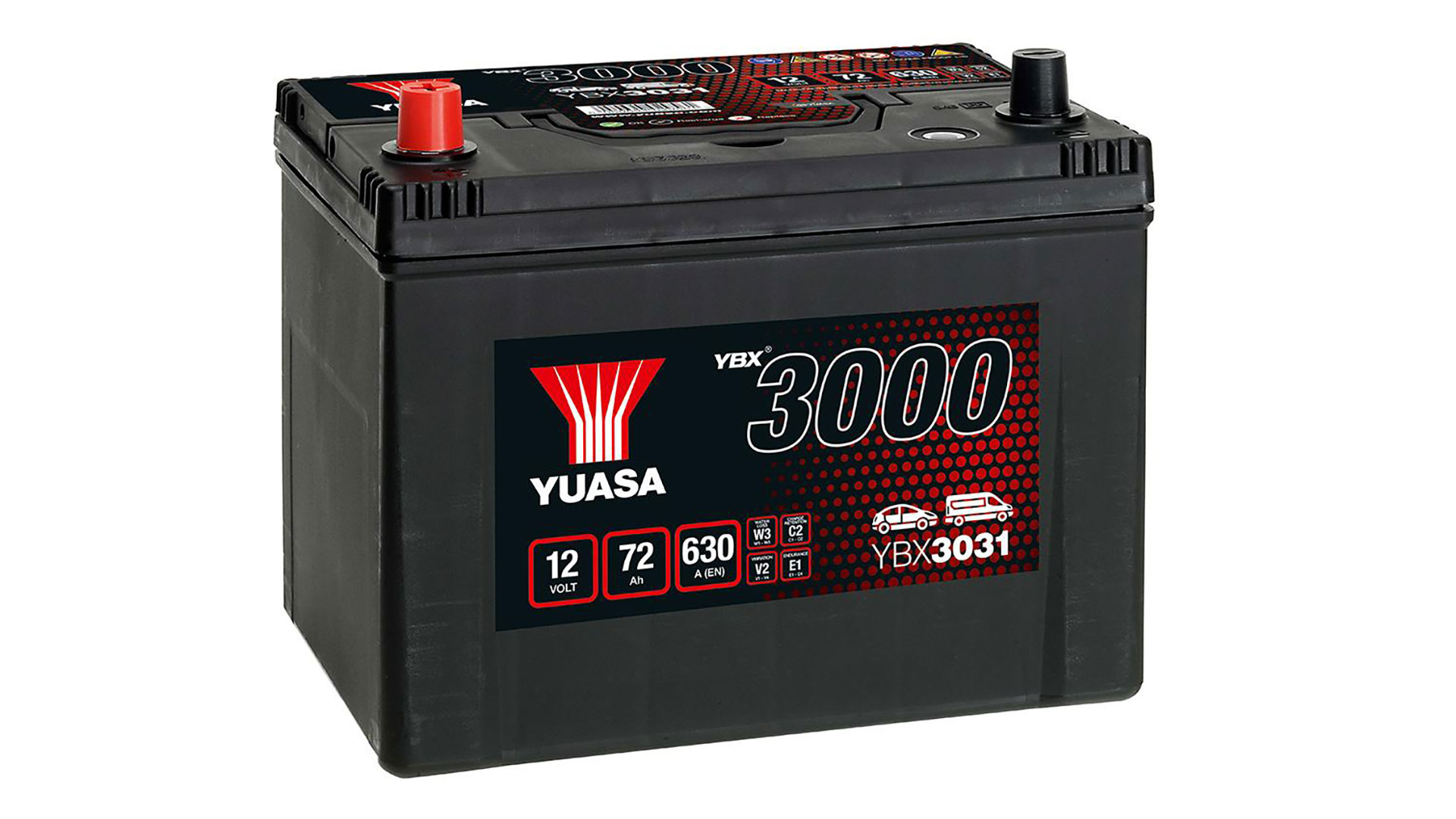  YBX3031 12V 72Ah 630A Yuasa SMF Battery 